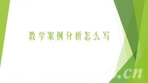 教学案例分析怎么写